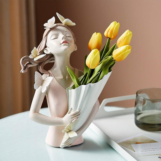 Mountyq FloraGrace Enchanted Forest Sculpture with Butterflies and Flowers